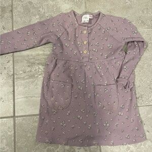 Zara Lavender Floral Buttoned Dress